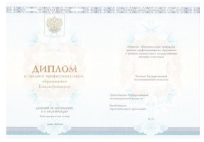 Диплом техникума 2014-2020 в Бердске